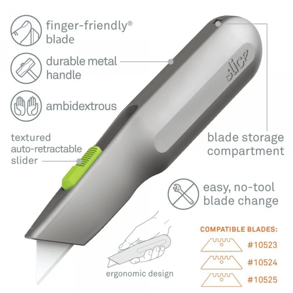 Auto-Retractable Metal-Handle Utility Knife