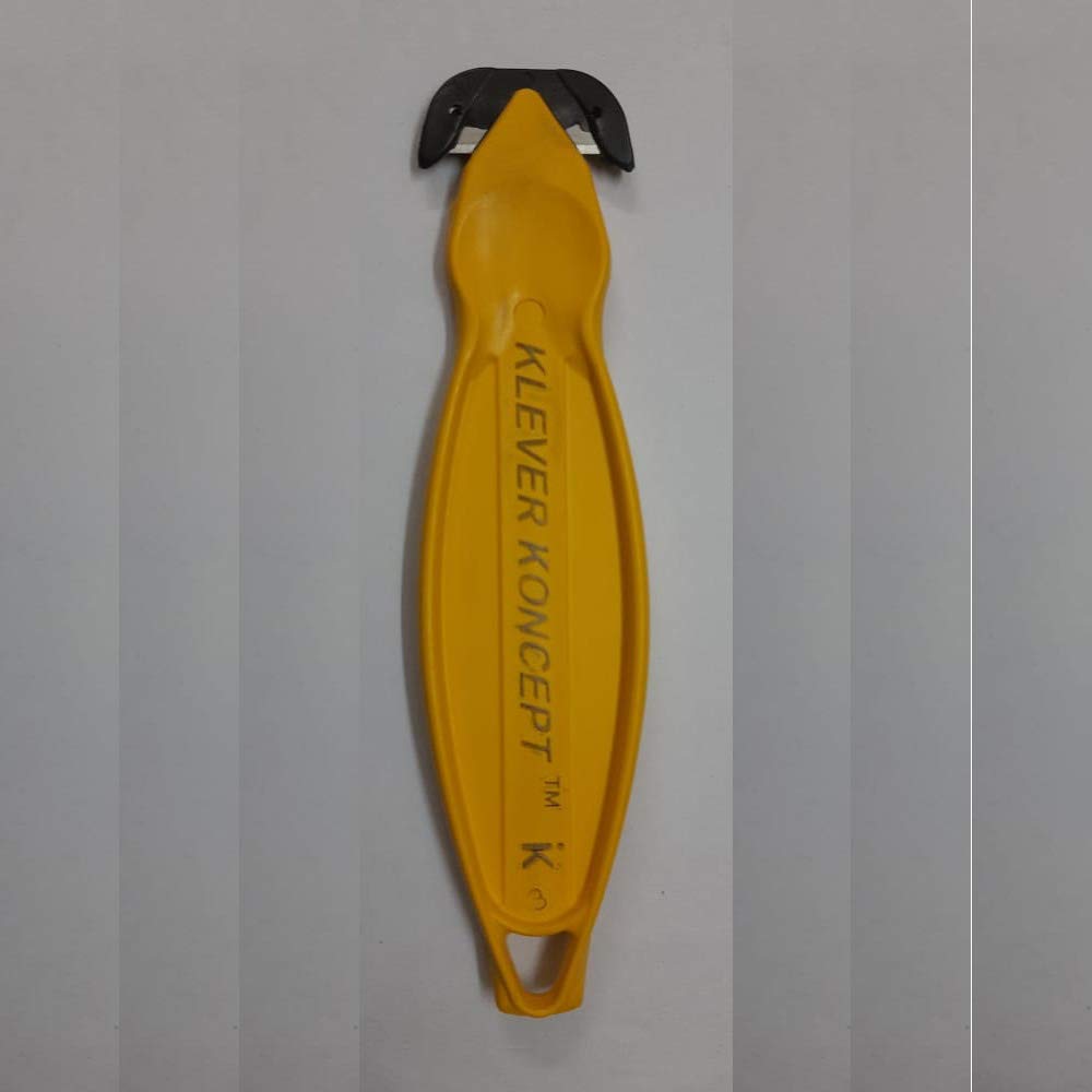 KLEVER KUTTER Safety Cutter,Disp,4-3/4,Yellow,PK100 KCJ-1Y-100